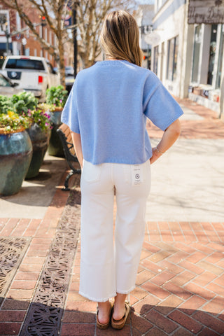 Drop shoulder SS sweater