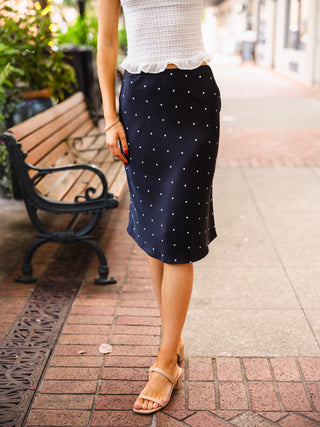 Black polka dot skirt