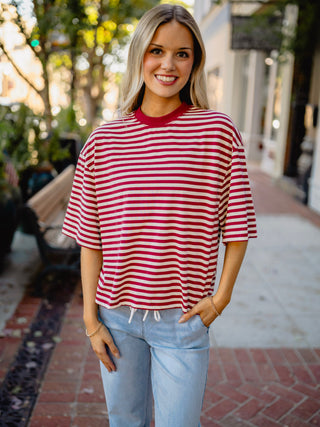 Short sleeve striped tee
