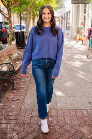 Drop shoulder sweater