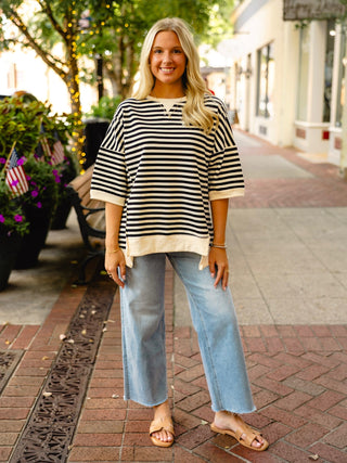 SS stripe oversized top