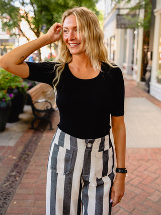 Bold Stripe Wide Leg Pants