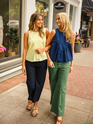 Sleeveless ruffle detail top
