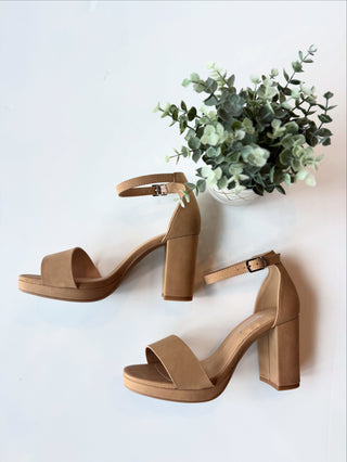 Nude platform heels