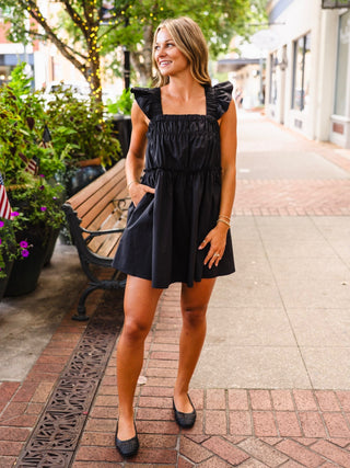 Flowy ruffle strap dress