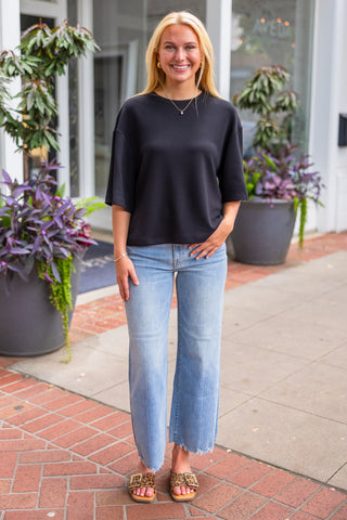 Drop shoulder everyday basic top