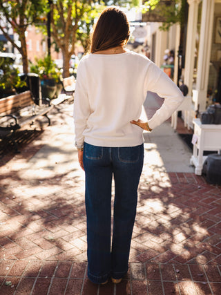 So soft waffle long sleeve pullover