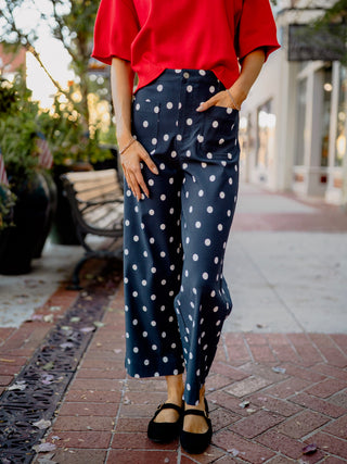 Charcoal polka dot pants