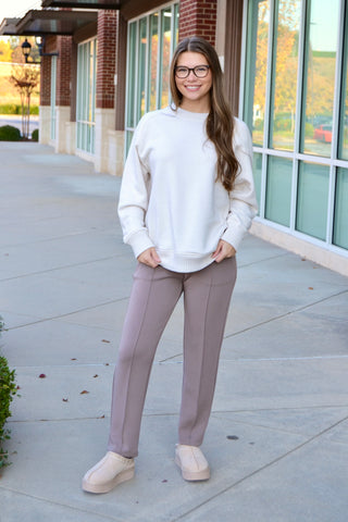 Mocha pintuck pants