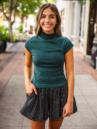 Mock neck basic tee
