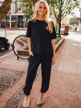 Offset black lounge joggers