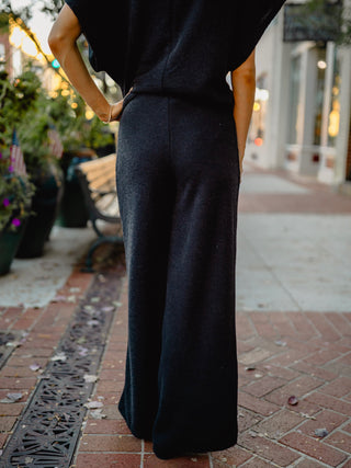 Black knit pants