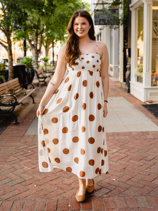 Polka dot empire waist dress