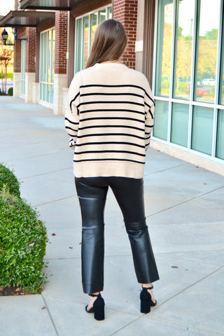 Black faux leather pants