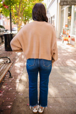 Drop shoulder sweater