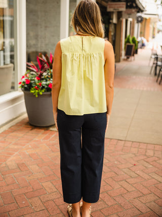 Sleeveless ruffle detail top