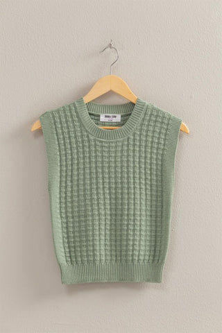 Textured sleeveless sweater