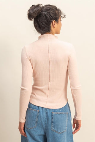 Dusty pink LS ribbed top
