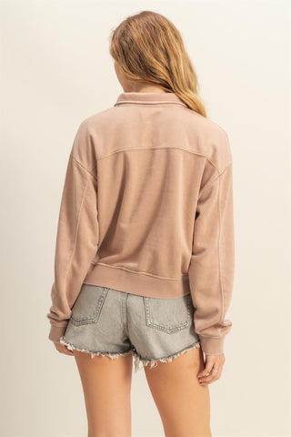Pullover half zip up sweatshirt