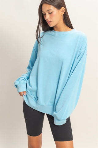 Mineral wash crew neck sweatshirt