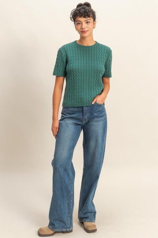 Cable knit SS sweater
