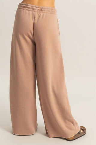 Taupe wide leg sweatpants