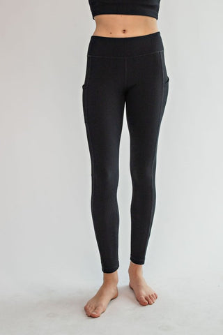 Black rib yoga leggings