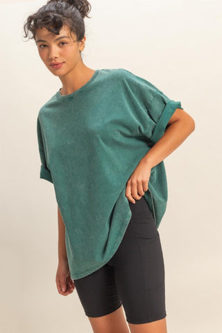 SS mineral wash oversized tee