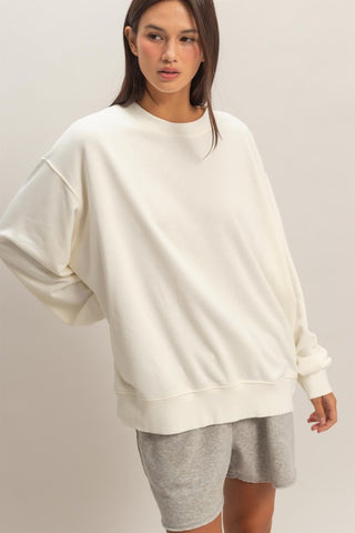 Mineral wash crew neck sweatshirt