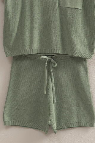 Knit drawstring shorts