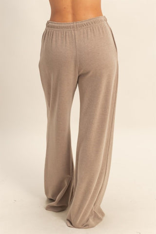 Soft ribbed wide leg sweatpants
