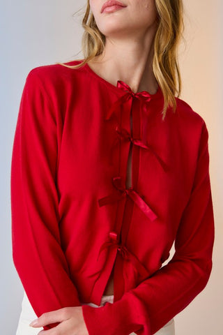 Red bow tie cardigan