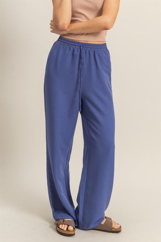 Dusty indigo wide leg pants