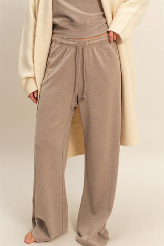 Soft ribbed wide leg sweatpants