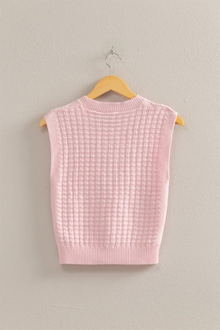 Textured sleeveless sweater