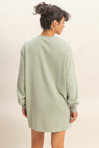 Mineral wash sweatshirt dress