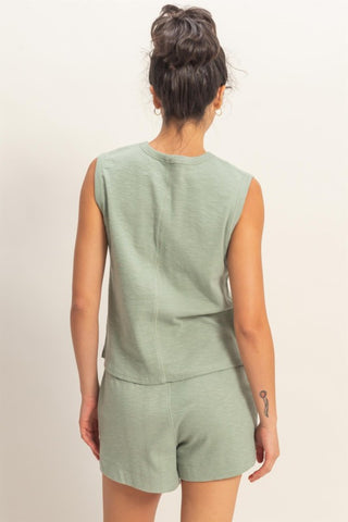 Sleeveless cotton top