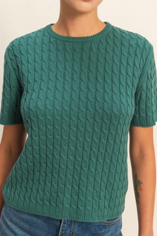 Cable knit SS sweater