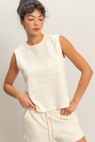 Sleeveless cotton top