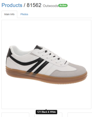 White & black trim sneakers