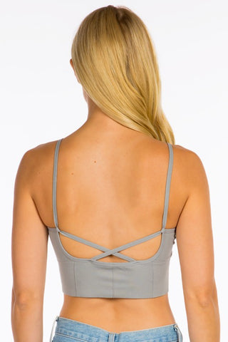 Ribbed seamless long line bralette