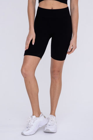 Ribbed biker shorts